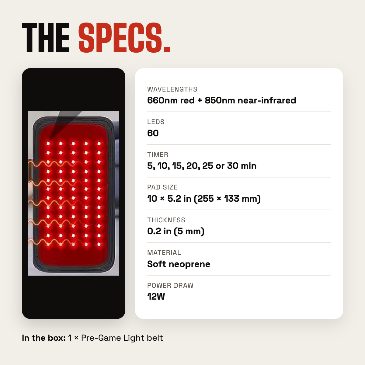 The Pre-Game Light — Red Light Therapy Belt