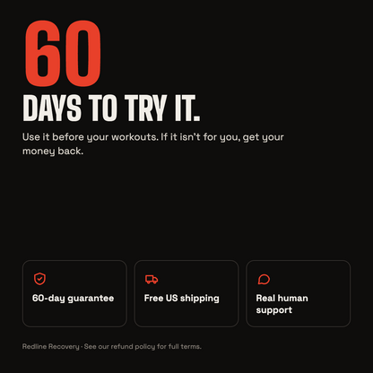 60-day guarantee, free US shipping and real human support from Redline Recovery